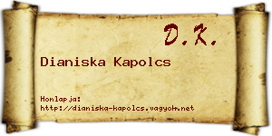 Dianiska Kapolcs névjegykártya