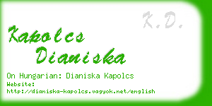 kapolcs dianiska business card
